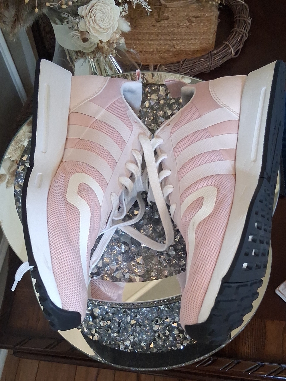 Women's Adidas Original Pink And White Running Shoes Sneakers Size 7 - Picture 12 of 16